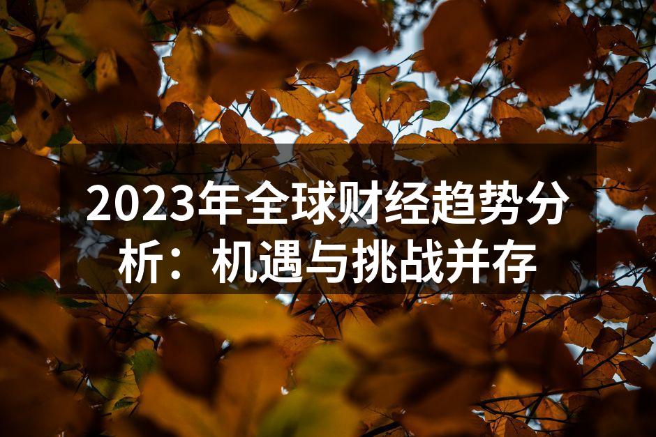 2023年全球财经趋势分析：机遇与挑战并存