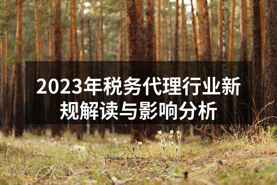 2023年税务代理行业新规解读与影响分析