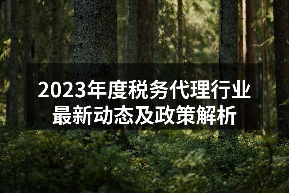 2023年度税务代理行业最新动态及政策解析